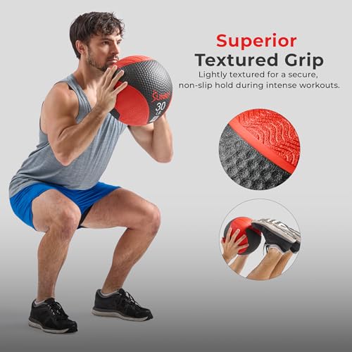 20 LB Medicine Ball with Dual Textured Grip - Strength Training Equipment