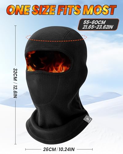 GXCROR Ski Mask Balaclava Black Style 1 Windproof Thermal Face Cover