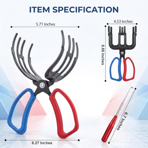 Heavy Duty Fish Lip Gripper with Hook Remover Tool Set - 3 Pack for Freshwater & Saltwater Fishing