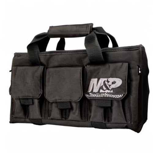 Smith & Wesson M&P Pro Tac Padded Single Handgun Case with Ballistic Fabric Construction and External Pockets for Shooting, Range, Storage and Transport,Black