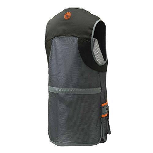 Unisex Mesh Shooting Vest Black Grey Large - Breathable Lightweight Competition Vest with Cartridge Pockets