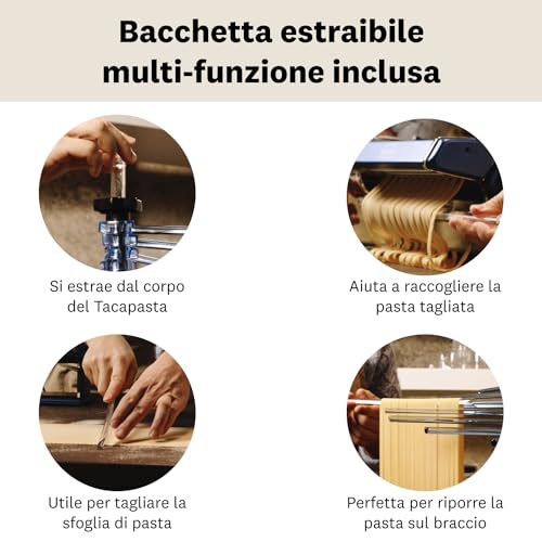 Pasta Drying Rack - Clear, 18.5 x 2.75 Inches, Holds Up to 4.4 lbs - Italian Made