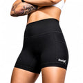 ShocSox Women's 5" Running Compression Shorts - Medium Black No-Ride-Up, High-Waist with Pockets & Leg Grippers