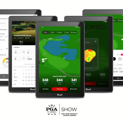 Pinned Golf Caddie Portable Magnetic GPS Tablet 8-Inch Touchscreen Gray
