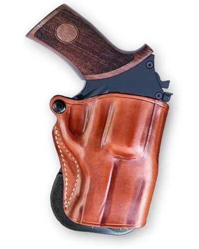 MASC Premium Leather OWB Paddle Holster for Rhino 30DS .357 Mag/9mm 3-inch, Right-Hand, Open Top, Brown