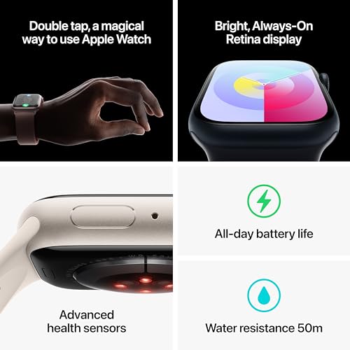 Apple Watch Series 9 GPS 45mm Smartwatch with Pink Aluminum Case & Light Pink Sport Loop - Medium/Large Band, Carbon Neutral