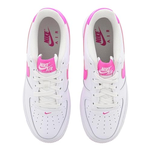 Nike Boys' Force 1 Low PS Shoes 5.5 Big Kid White Laser Fuchsia