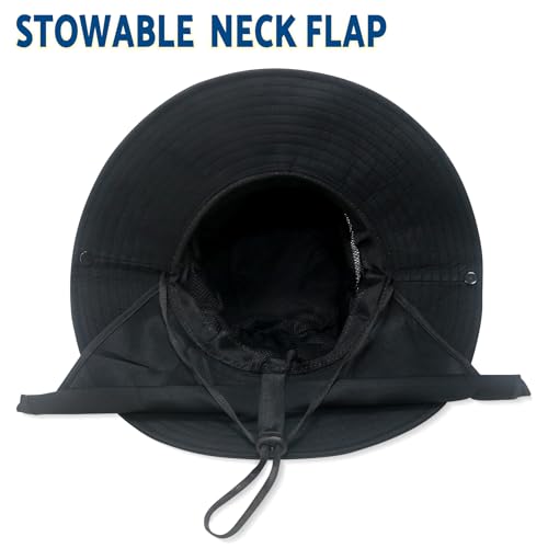 Sun Fishing Hat with Neck Flap UV Protection for Men Women - Lightweight & Foldable