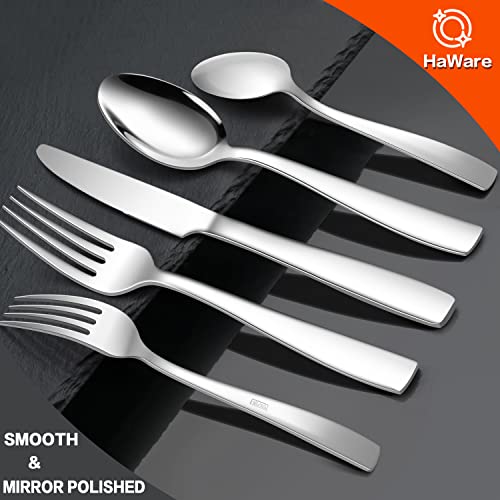 HaWare Classic Handle 60-Piece Stainless Steel Flatware Set for 12