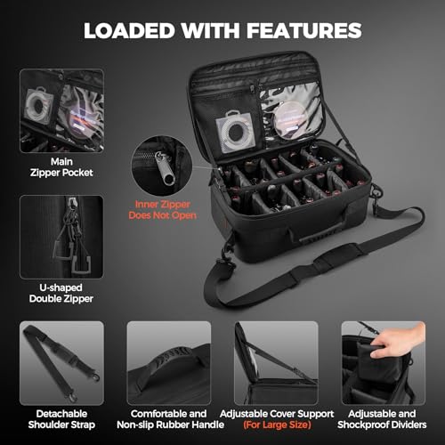 Large Waterproof Fishing Reel Storage Case with Shockproof Dividers