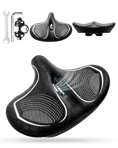 Oversized Waterproof Bike Seat 14.5W for Men Women Fat People Extra Wide Leather