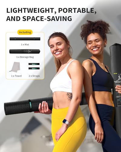 CAMBIVO 72x48 Inch Extra Thick Yoga Mat - Non-Slip, 10mm TPE, Black
