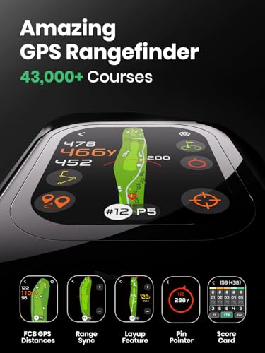 MiLESEEY G1 Touchscreen & GPS Golf Rangefinder - Black, 43,000+ Courses