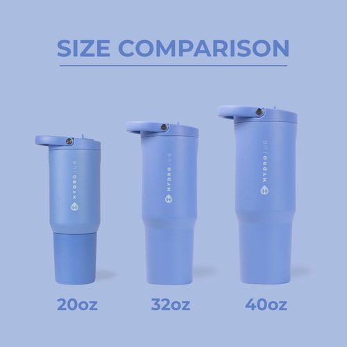 HydroJug Sport - 40oz Stainless Steel Tumbler with Straw | Vacuum Insulated & Leakproof, Light Blue