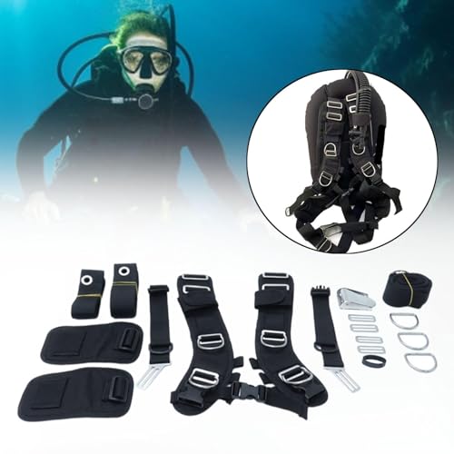 Diving Backplate Harness System with Adjustable Straps & Removable Shoulder Pads