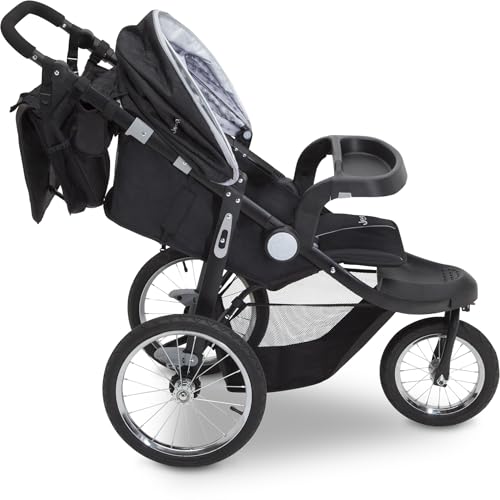 Baby Jogging Stroller with Canopy, Storage & Safety Harness