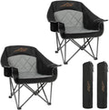 FAIR WIND 2 Pack XL Heavy Duty Camping Chairs Black - Oversized, Padded, Portable