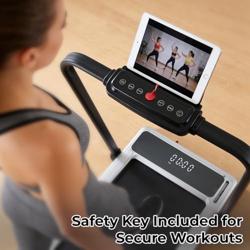 KMFurnila Silver Walking Pad Treadmill for Home with Handle & Remote Control