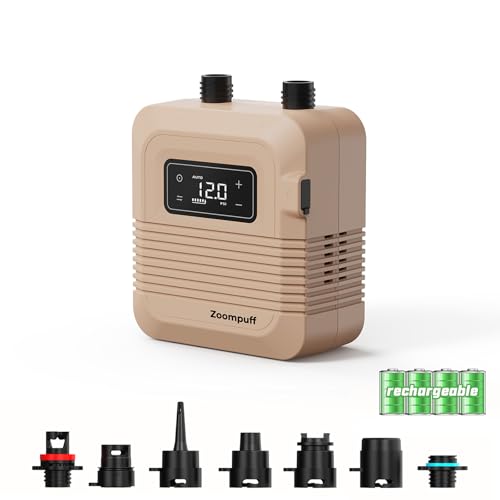 Electric Paddle Board Pump 20 PSI Rechargeable SUP Inflator with Auto-Off