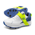 SOLM8 S60Pro Cricket Shoes Blue Lime - Men's Replaceable Metal Spikes, FlexSkin Upper, Secure Strap, Ultralight Cushioning