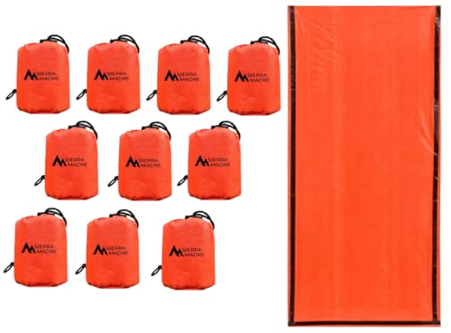 Sierra Madre Emergency Sleeping Bag Pack of 10 Waterproof Thermal Bivy Sacks