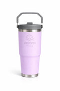 Zerami Flow 30 oz Tumbler with Handle & Flip Straw Lid – Cupholder-Friendly Insulated Stainless Steel Travel Mug, Leak-Resistant Twist Lid, Double Wall Vacuum, BPA-Free, Fits Car Cup Holder (Purple)