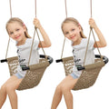 Kids Toddler Swing Seat Brown 2 Pack - Adjustable Rope Outdoor Indoor Play