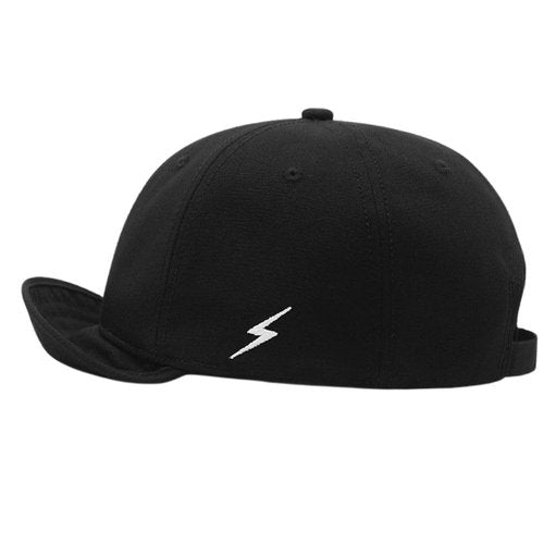 XXL Up-Turn Short Brim Baseball Cap for Men Short Bill Trucker Hat Casual Peaked Cap (US, Alpha, XX-Large, Black)