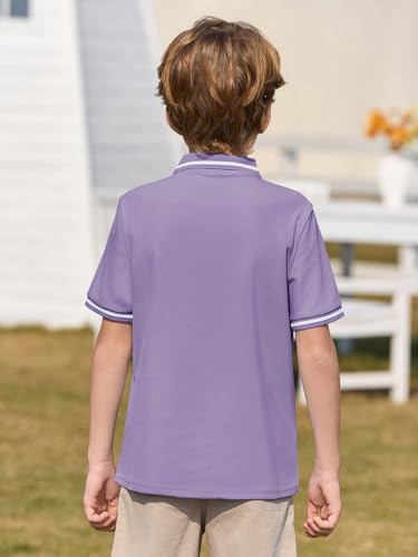 Kids Boys Short Sleeve School Uniform Polo Shirts - Pique Cotton Top 5-14 Years