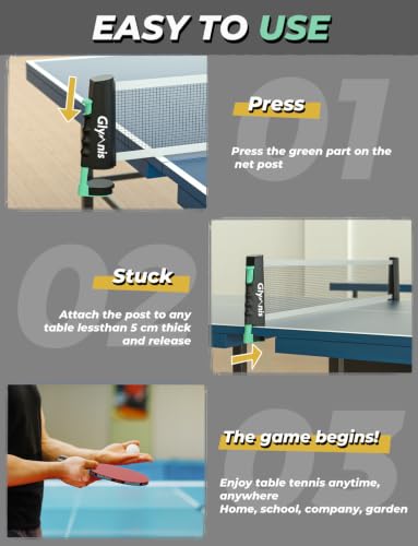 Ping Pong Paddle Set with Retractable Net and Balls - Table Tennis Kit