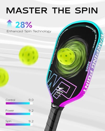 Warping Point Neon Gen 3 Pickleball Paddle - Gradient Blue Purple, UPA-A Approved, Triple-Layer T700 Carbon Fiber, 16MM EdgeFusion Core