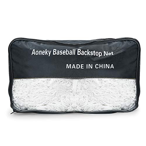 10x30ft Baseball Softball & Soccer Practice Barrier Net with Reinforced Rope Border - White Nylon Knotless Mesh