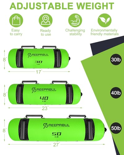 Diamond Green 3-Pack Water Weights for Full-Body Fitness - Portable Aqua Bags