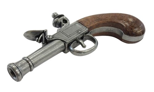 Denix Replica Colonial Pocket Flintlock Pistol Non Firing Gun, Gray
