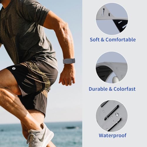 Silicone SportFlex Wristbands for WHOOP 5.0/MG Band - Black Gray & Blue Variation