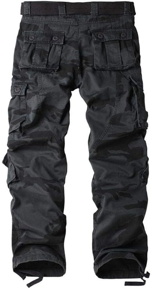 GSGGIG Men's Fleece Lined Hiking Pants, Winter Camo Cargo Pants Army Casual Work Ski Pants for Men with 8 Pockets 3358 E Camo 32 N