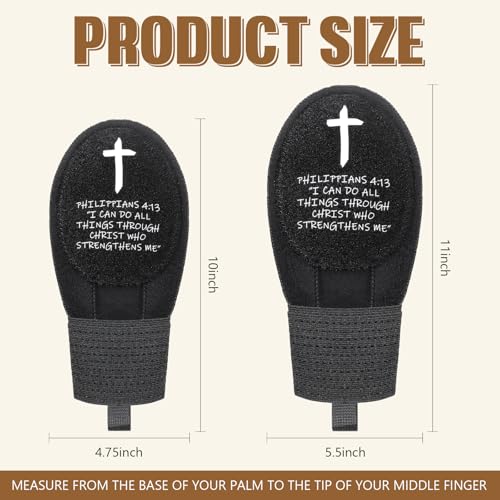 Youth Religious Baseball Sliding Mitt - Medium Size, Cross & Faith Design, Adjustable Wrist Guard