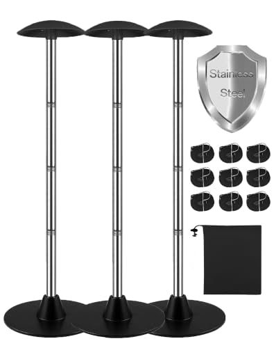 Adjustable 3-Piece Pontoon Boat Cover Support Poles System - Heavy-Duty Stainless Steel, 15-54 Inch