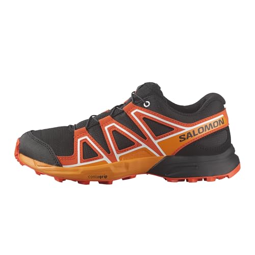 Kids Speedcross J Trail Running Shoes - Unisex, 4 Big Kid, Black Cherry Turmeric