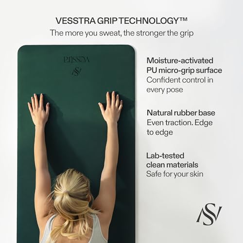 Dark Green Premium Yoga Mat 4mm Non-Slip PU & Natural Rubber for Yoga & Pilates