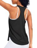 Joyspels Women’s Workout Tank Top – Black, Medium, Ice Silk, Quick-Dry Racerback
