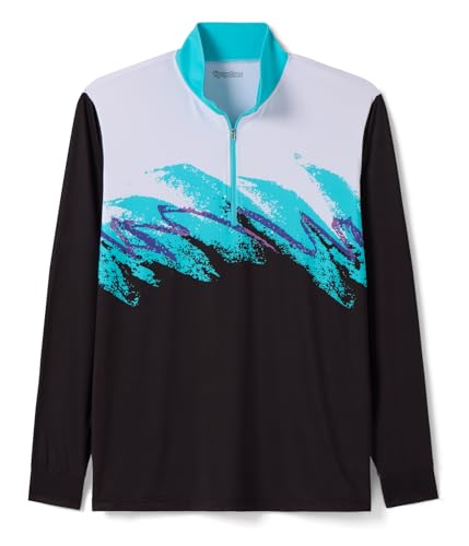Tipsy Elves Men's Funny Golf Quarter Zip Pullover - Black Midnight Rip 'N Sip XL