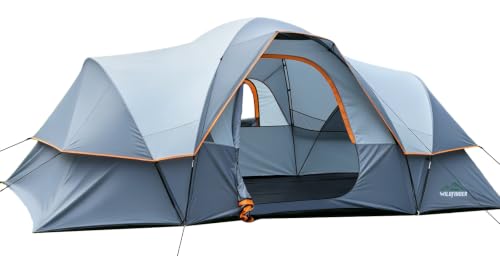 Large 10-Person Family Camping Tent with Rainfly & Mesh Windows