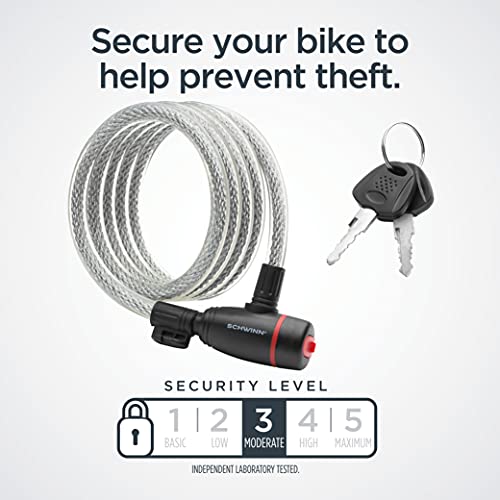 6ft Bicycle Cable Lock with Keys - Heavy Duty Steel & Vinyl Coating