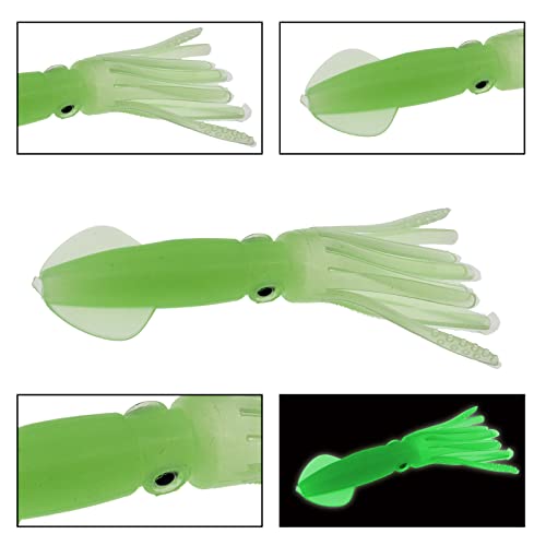 F-Glow Squid Lures 21pcs Soft Plastic Swimbaits for Freshwater & Saltwater Fishing