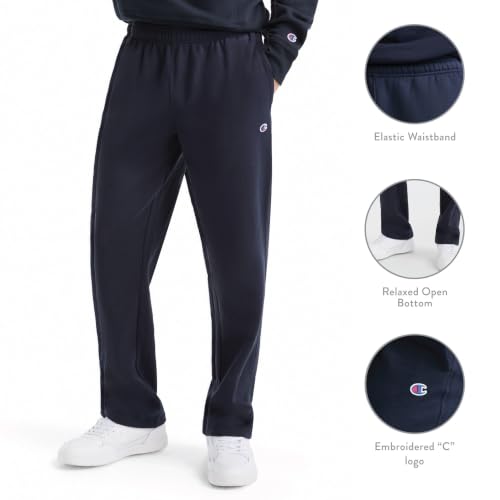 Champion Men's Open Bottom Fleece Sweatpants - Large / Black - Regular & Big & Tall Fit