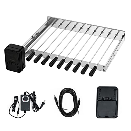 Skyflame Electric BBQ Skewers Set with 9 Stainless Steel Rotating Kebabs