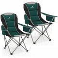 Camping Chairs for Adults 2-Pack Oversized Folding Lawn Chairs with Cooler & Cup Holder