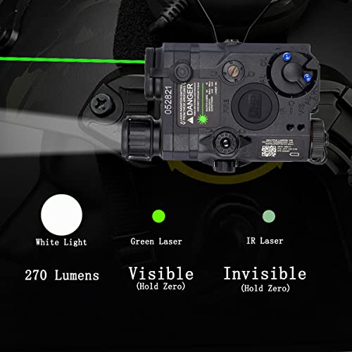 Black Airsoft PEQ 15 IR & Green Laser Sight with White LED Flashlight for AEG GBB CQB