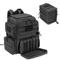 DSLEAF Black Tactical Pistol Backpack for 6 Handguns, Range Bag